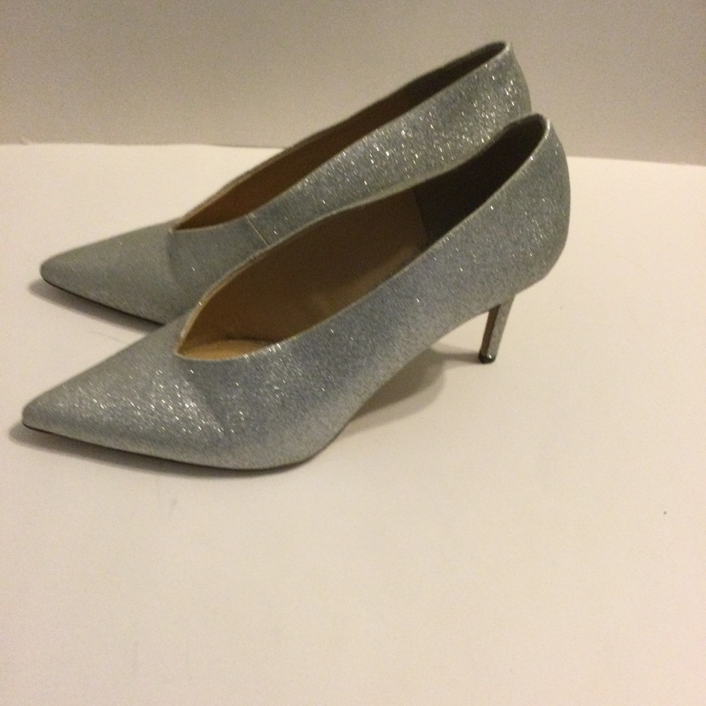 Vince Camuto Womens Silver Glitter Heels Pumps Dressy Wedding Party Size 11 - Picture 5 of 8
